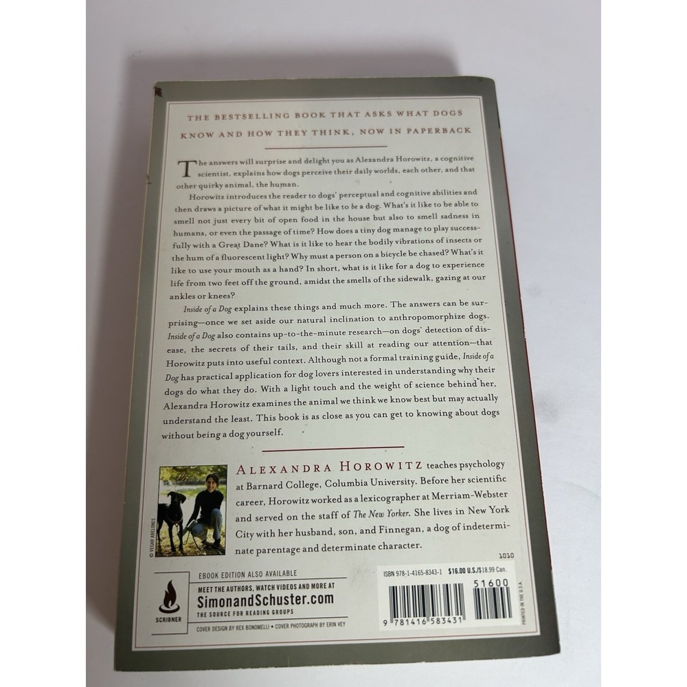 Inside of a Dog : What Dogs See, Smell, and Know by Alexandra Horowitz (2009,... - Picture 3 of 6